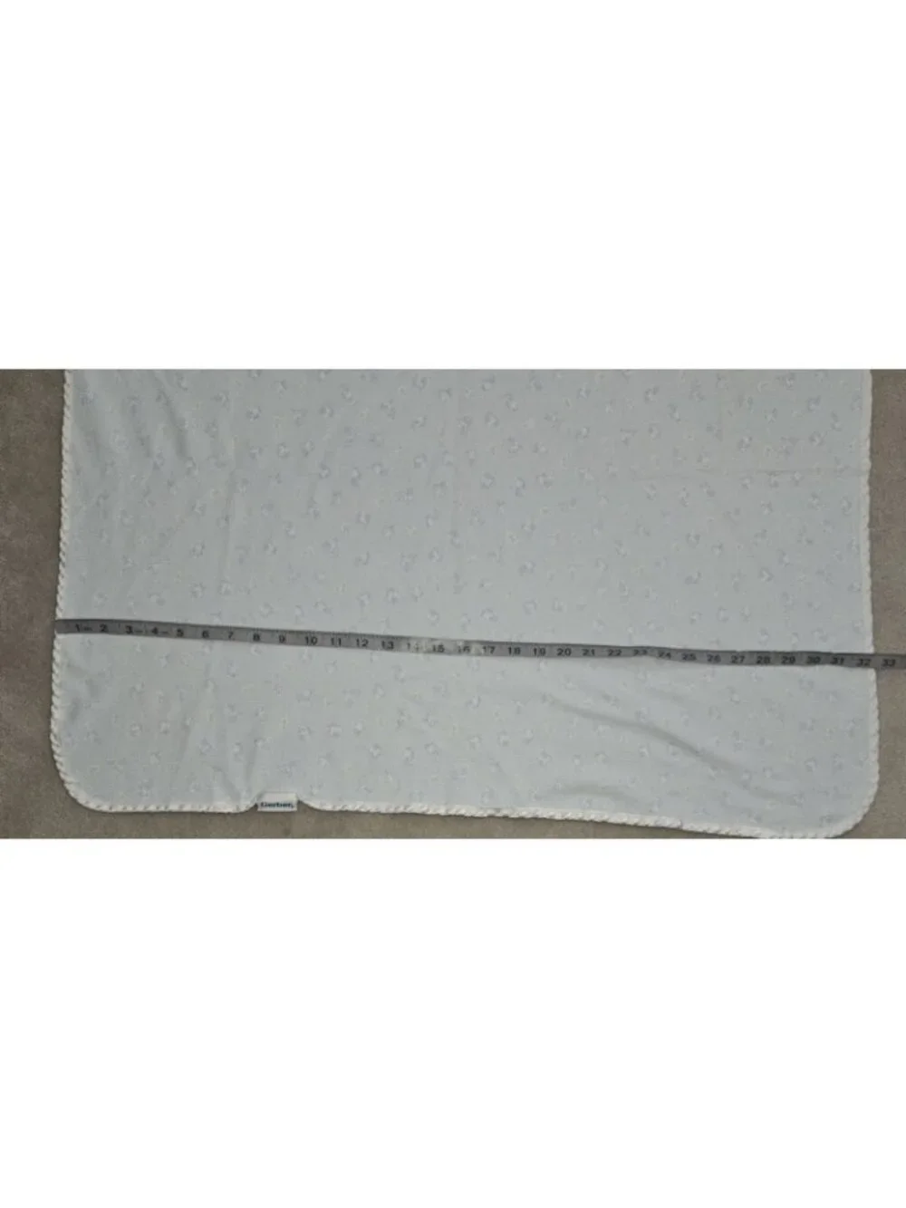 Gerber Blue White Bunny Rabbit Carrots Baby Blanket Cotton Satin Trim 29x32